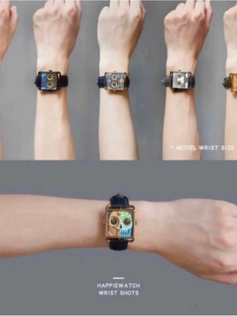 New HappieWatch Wave Goodbye To Boring Watches Vegan leather 33mm×33mm